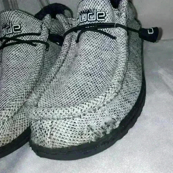 Hey Dude Wally Stretch Poly Slip on Sneaker Mens Sz 8 -‎ Grey & Black (Dark Web) - Picture 4 of 9